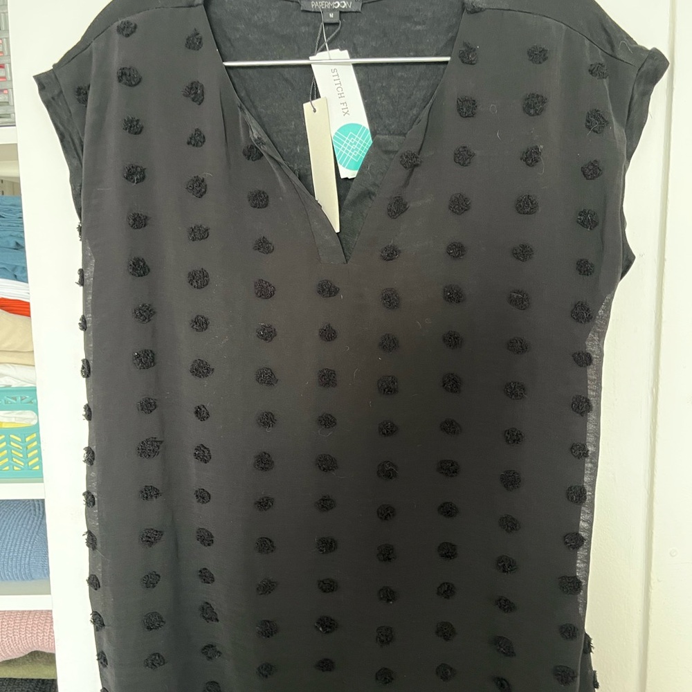 Papermoon Black Textured Blouse